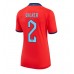 Billige England Kyle Walker #2 Udebane Fodboldtrøjer Dame VM 2022 Kortærmet